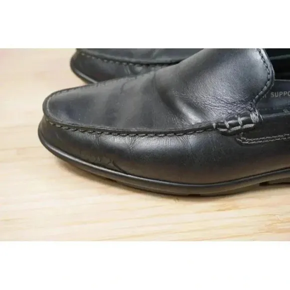 ECCO Classic Men's Shoes Moc 2.0 Loafers Black Leather Size 42 Extra Width