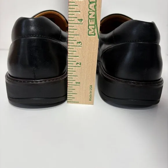 Ecco Genuine Leather Holton Apron Toe Slip On Loafers Black Size 10 Preppy Shoes