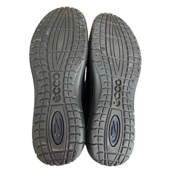 Ecco Leather Loafers Dress Casual Comfort Walking Shoes Black Size 47