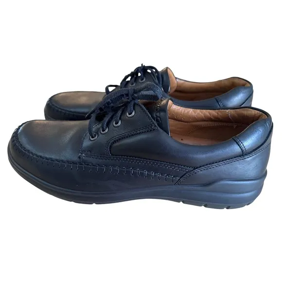 Ecco Leather Loafers Dress Casual Comfort Walking Shoes Black Size 47