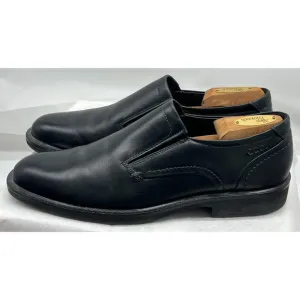 Ecco Mens London Loafer Size 41 7 Black Leather Plain Toe Slip On Shoe Venetian