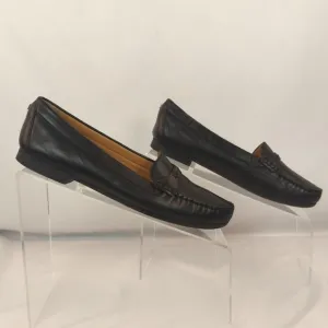 Ecco Women’s US 5 Black Leather Moccasin Loafers Comfort Slip-On Bari 370513