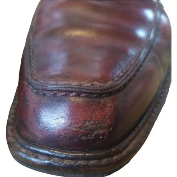 ECCO Burgundy Leather Loafers SZ 42