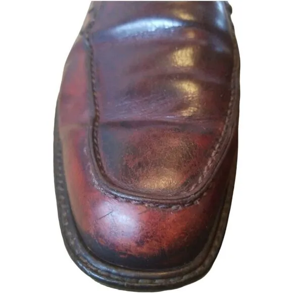 ECCO Burgundy Leather Loafers SZ 42