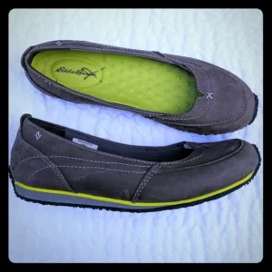 Eddie Bauer women's ballet suede Flats Gray 9