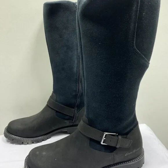 Eddie Bauer Women’s Magnolia Side-Zip Buckle Ankle Boots – Black – Size US 8M