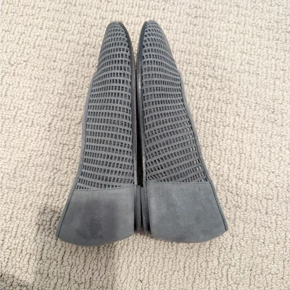 EILEEN FISCHER Perforated Suede Grey Flats Hidden Wedge