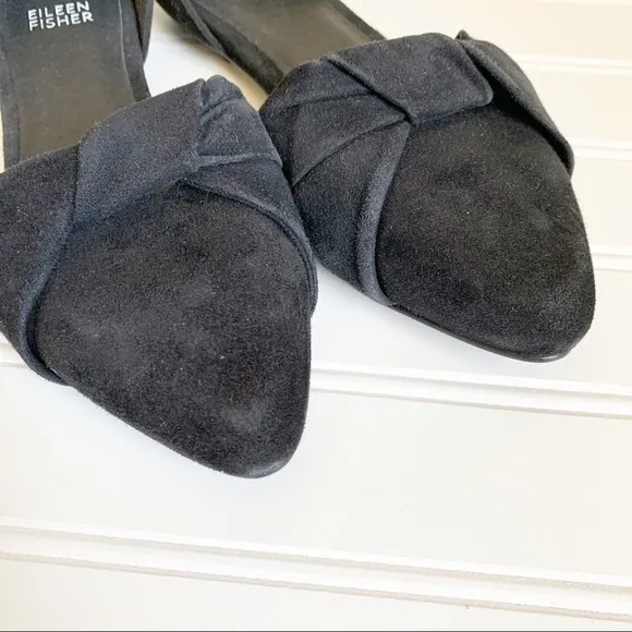 Eileen Fisher Fuller Black Suede D’Orsay Flats