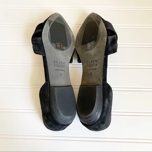 Eileen Fisher Fuller Black Suede D’Orsay Flats