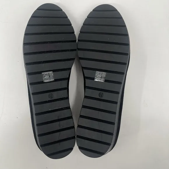 Eileen Fisher Humor Hidden Wedge Ballet Flats in Black Suede Womens 8.5 NWOB
