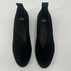 Eileen Fisher Humor Hidden Wedge Ballet Flats in Black Suede Womens 8.5 NWOB