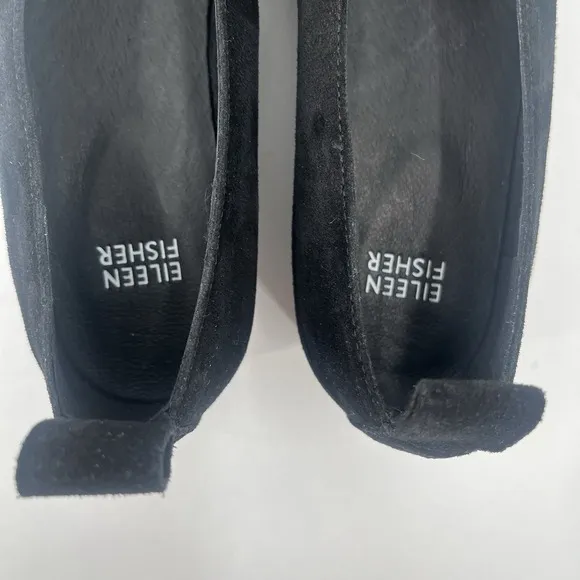 Eileen Fisher Humor Hidden Wedge Ballet Flats in Black Suede Womens 8.5 NWOB