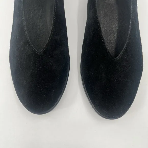 Eileen Fisher Humor Hidden Wedge Ballet Flats in Black Suede Womens 8.5 NWOB