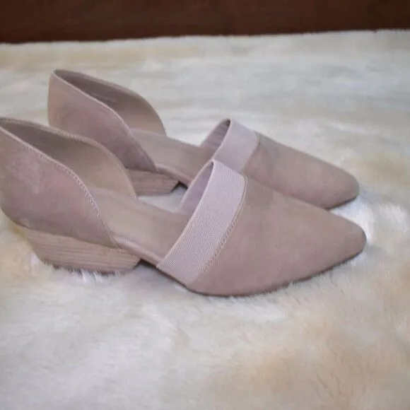 Eileen Fisher Ida Flats Womens Size 8 Beige Suede Pointy Toe Slip On Dress Shoe