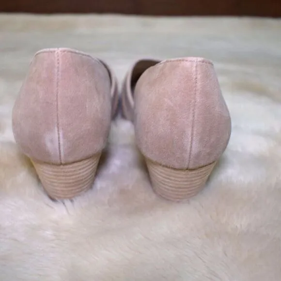 Eileen Fisher Ida Flats Womens Size 8 Beige Suede Pointy Toe Slip On Dress Shoe