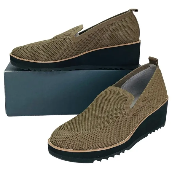 Eileen Fisher Lindy Olive Green Womens Loafers Size 6.5M