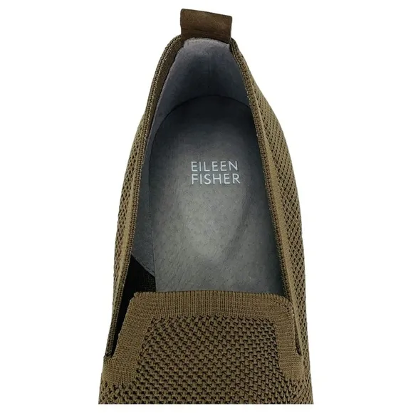 Eileen Fisher Lindy Olive Green Womens Loafers Size 6.5M