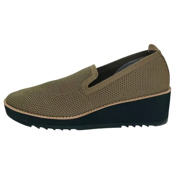 Eileen Fisher Lindy Olive Green Womens Loafers Size 6.5M