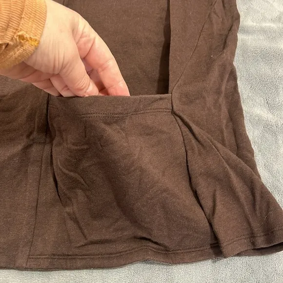 Eileen Fisher Open Front Cardigan Size XL Brown Color Relaxed Fit Pockets