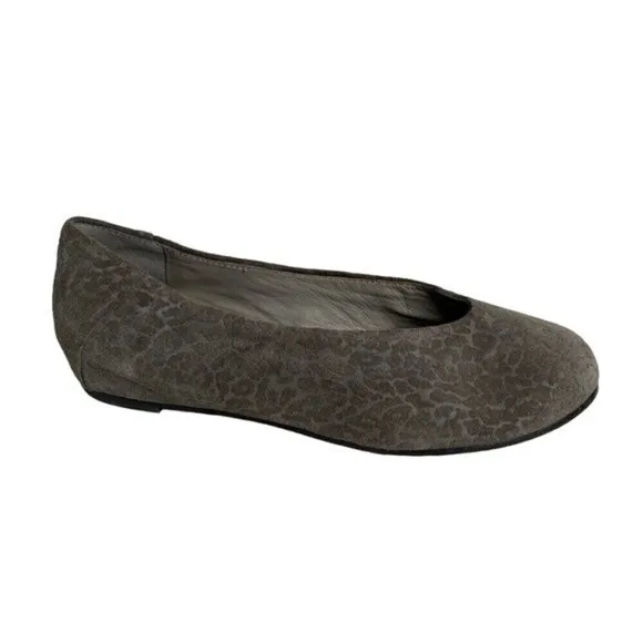 Eileen Fisher Patch Leopard Print Suede Ballet Flats