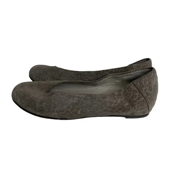 Eileen Fisher Patch Leopard Print Suede Ballet Flats