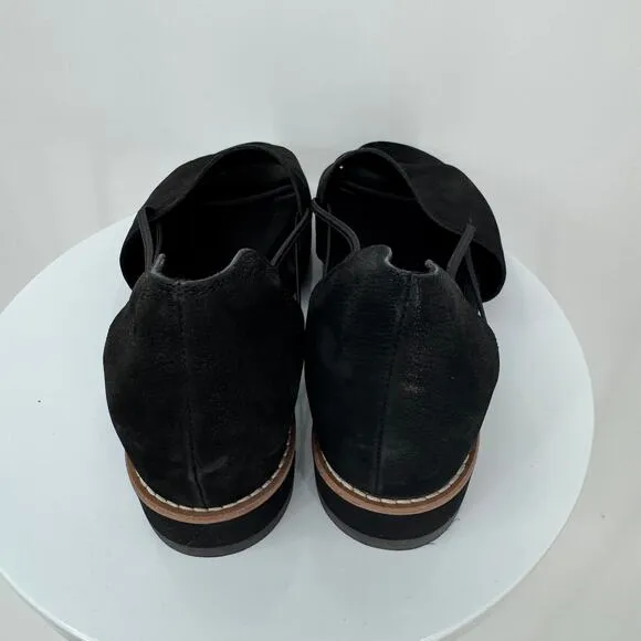 Eileen Fisher sandals 7.5 Ken tumbled nubuck leather d'orsay open toe black