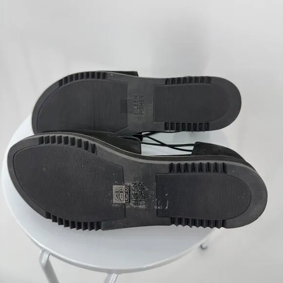 Eileen Fisher sandals 7.5 Ken tumbled nubuck leather d'orsay open toe black