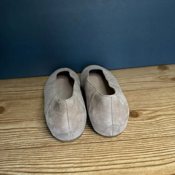 Eileen Fisher Tan Suede Una Hidden Wedge Ballet Flats Womens 8