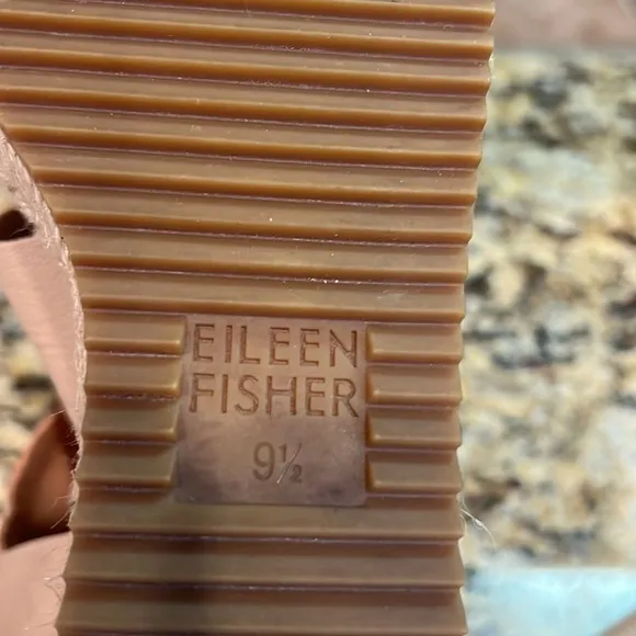 Eileen Fisher Willow Leather Cream Platform Wedge Espadrille Sandals Size 9.5