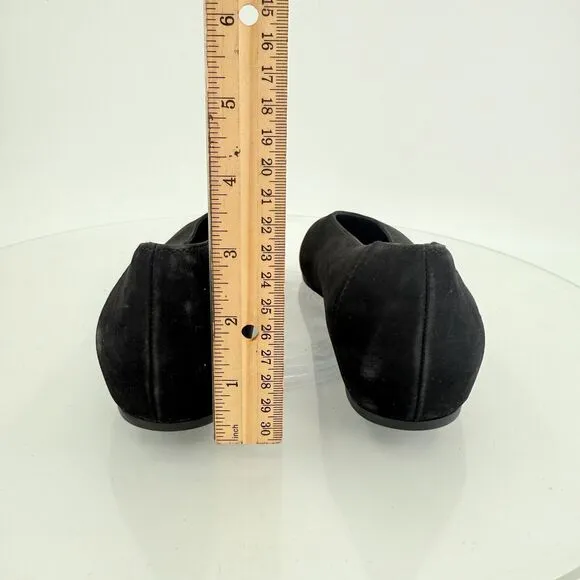 Eileen Fisher Womens Una Hidden Wedge Ballet Flats Size 7 Black Suede Round Toe