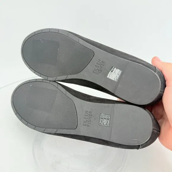 Eileen Fisher Womens Una Hidden Wedge Ballet Flats Size 7 Black Suede Round Toe