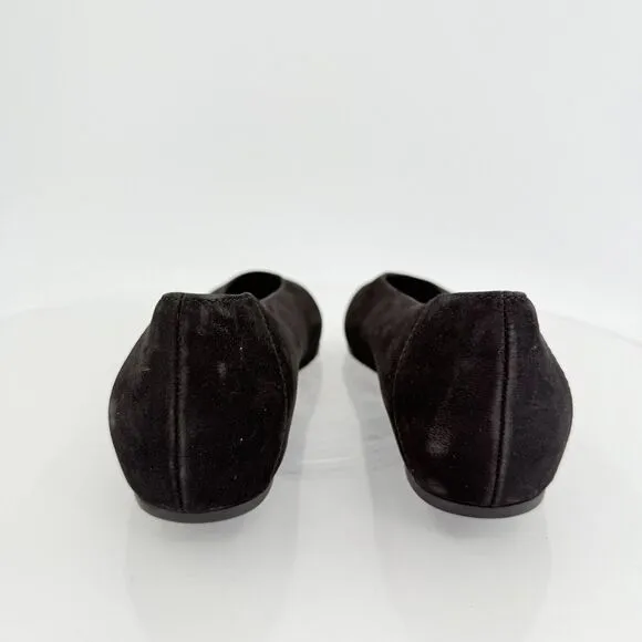 Eileen Fisher Womens Una Hidden Wedge Ballet Flats Size 7 Black Suede Round Toe