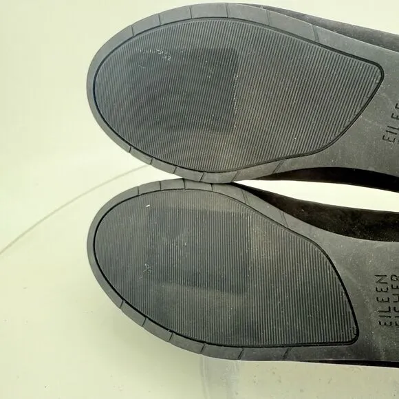 Eileen Fisher Womens Una Hidden Wedge Ballet Flats Size 7 Black Suede Round Toe