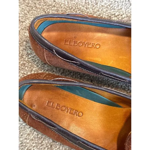 EL BOYERO suede shoes 7 Women Leather Suede Loafers Flats