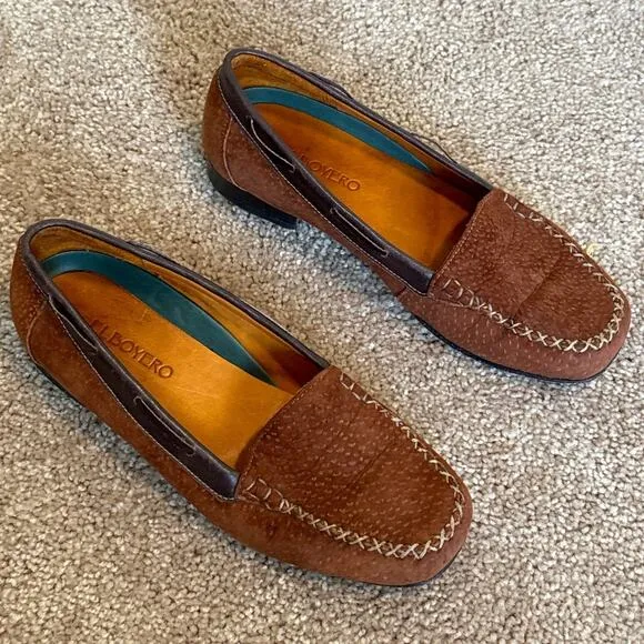 EL BOYERO suede shoes 7 Women Leather Suede Loafers Flats