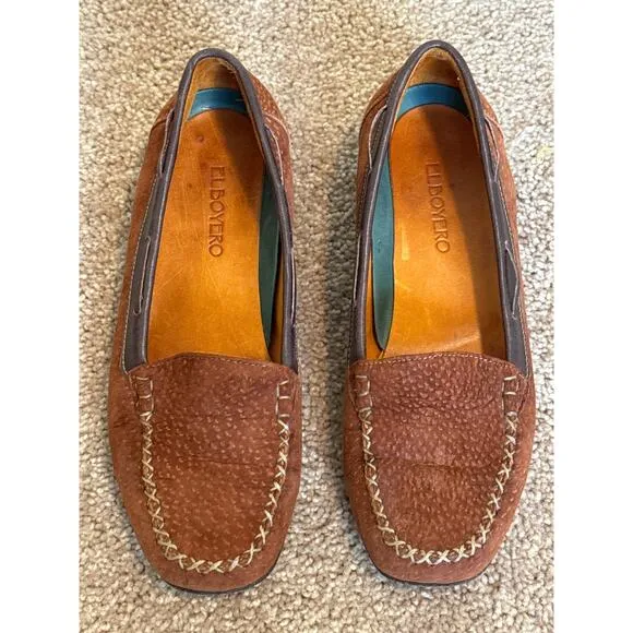 EL BOYERO suede shoes 7 Women Leather Suede Loafers Flats