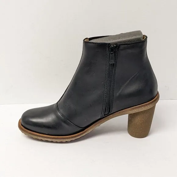 El Naturalista Trivia Ankle Boots, Black Leather, Women's 40 EU (US 9-9.5)