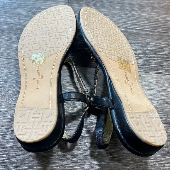 Elaine turner leather sandals size 8 (f110)