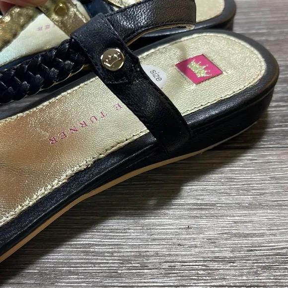 Elaine turner leather sandals size 8 (f110)