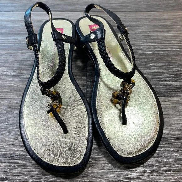 Elaine turner leather sandals size 8 (f110)