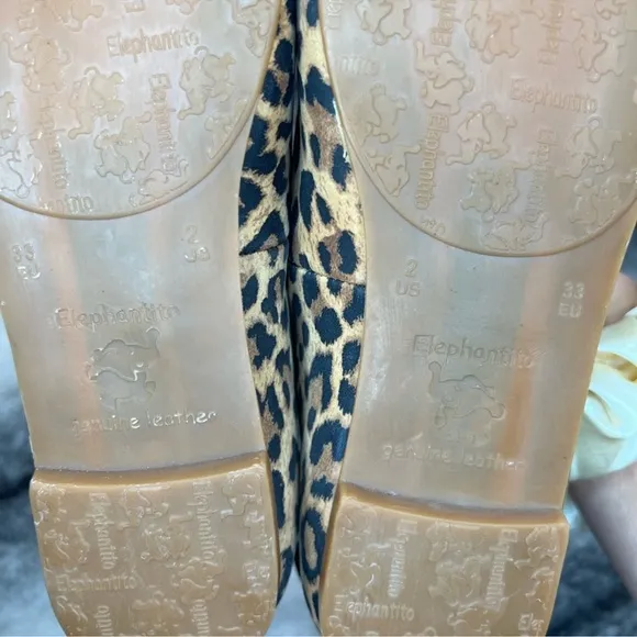 Elephantito Melissa Leopard Print Suede Flats