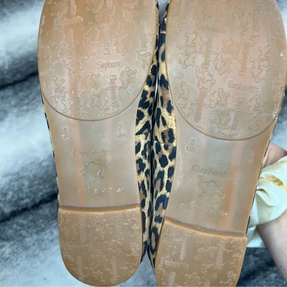 Elephantito Melissa Leopard Print Suede Flats
