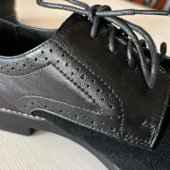 ELLOS leather/suede lace up oxford flats 10