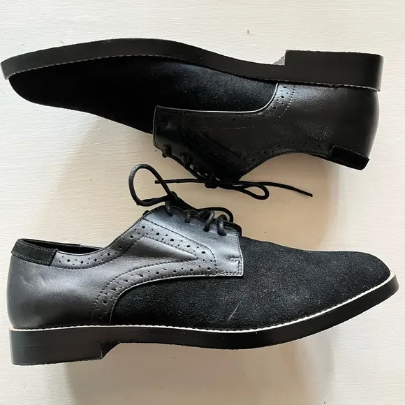 ELLOS leather/suede lace up oxford flats 10