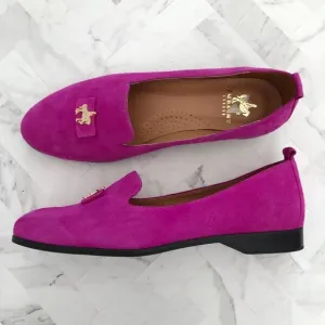 EMBASSY LONDON Magenta Suede Flats Size EU= 39/ US= 8