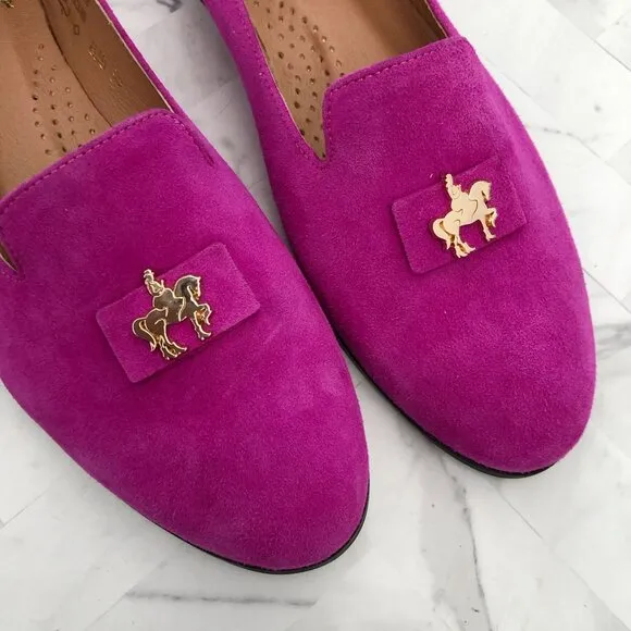 EMBASSY LONDON Magenta Suede Flats Size EU= 39/ US= 8