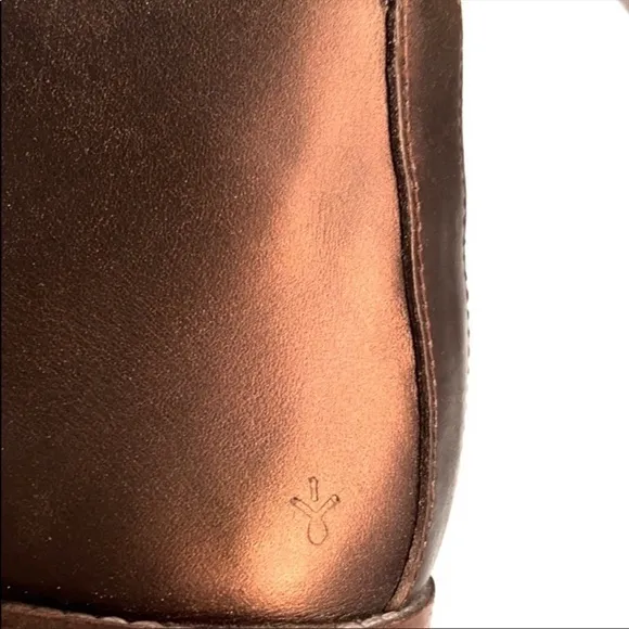EMU Bronze Leather Ankle Boots Side Zip 10