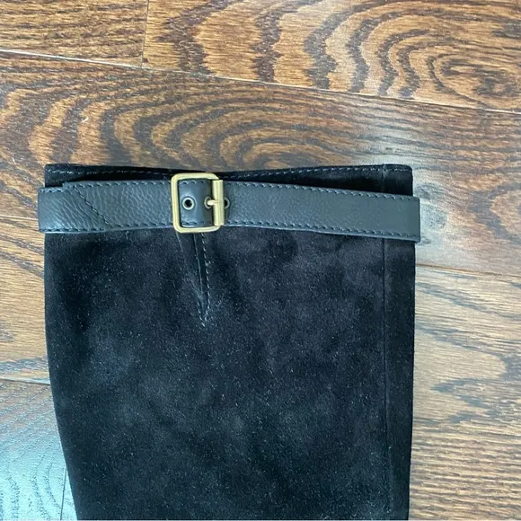 Escada black suede knee high boots size 40