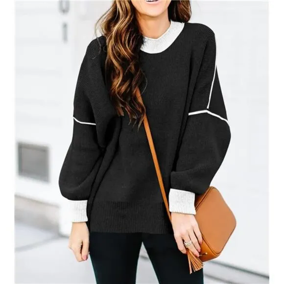 ETCYY Womens Oversized Sweaters Fall 2024 Fashion Clothes Trendy Batwing Sleeve