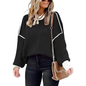 ETCYY Womens Oversized Sweaters Fall 2024 Fashion Clothes Trendy Batwing Sleeve